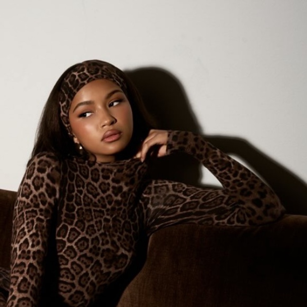 Leopard Print long sleeve top size small